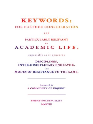 cover image of Keywords;